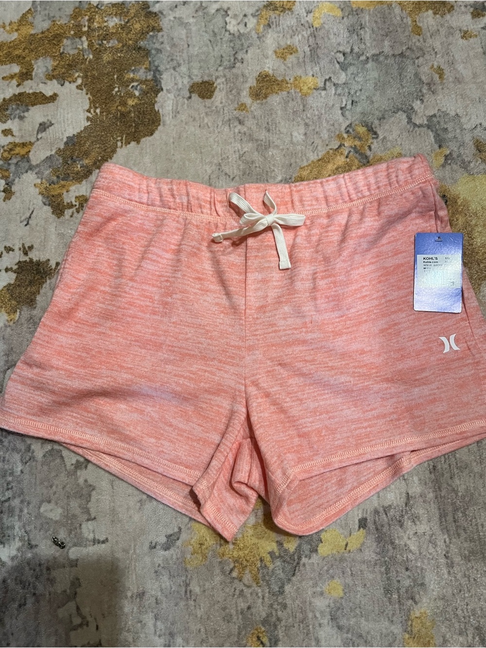 Hurley Women's Peach Heather Drawstring Athletic Shorts